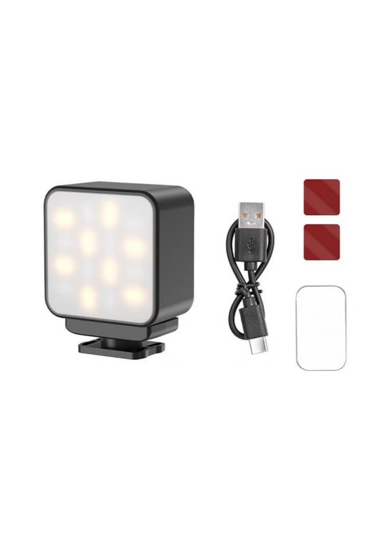 LED Video Light for DJI Osmo Pocket 3/Action 5 Pro/4/3，Type-C Charging Port with Powerful Neodymium Magnets Lighting Accessory with Three Color Temperature Adjustments (Black) - Image 1